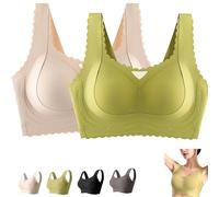 Verafits Bra, LiftCharm - Comfortable Bust Lifting, Shaping Bra, Wireless Push Up Sports Bras for Women, Comfy Breast-Corrector Bras for Seniors (Green+Skin Tone,3TG)