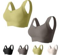 Verafits Bra - LiftCharm - Comfortable Bust Lifting & Shaping Bra, Wireless Push up Sports Bras for Women (Green+Grey,Moyen)