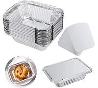 Veraing Lot de 40 barquettes jetables en aluminium avec couvercle - 260 ml