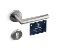 VERAMET Poignées de Porte Intérieure avec Rosaces Séparées Cylindre Profilé | Ensemble Poignée de Porte Intérieure en Acier Inoxydable Béquille Rosace Ronde 40-62 mm Design Inox - KUGA