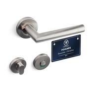 VERAMET Poignées de Porte Intérieure avec Rosaces WC en Acier Inoxydable | Ensemble Poignée Porte Intérieure Béquille pour Salle de Bain Rosace Ronde Fermeture WC Portes 40-62mm Inox - KUGA
