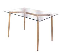 VERANA - Table Repas Rectangulaire Plateau en Verre