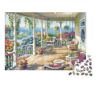 Véranda Jardin Puzzle 1000 Pièces Puzzle pour Adultes Papier Paysage Paisible Puzzle en Famille 38x26cm/1000pcs