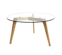 AltoBuy VERANE - Table Basse Ronde Plateau Verre