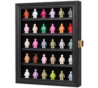 VERANI Vitrine Miniature pour Objets de Collection - Support Mural - Protection UV - Anti-décoloration - 92 % Transparente - pour Petits Objets - Étagères Amovibles verrouillables - Noir
