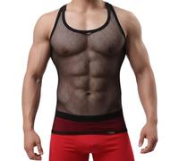 Verano Chemise sans Manche/t-Shirt/débardeur pour Homme en Maille Filet