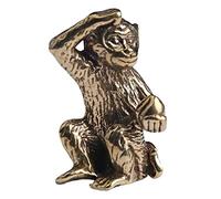 VERAWE Mini singe en bronze, accessoires de paysage de singe, table à thé, petit bureau ancien en bronze