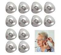 Verazquy Lot de 12 dômes ouverts en silicone souple pour aides auditives, couche noire, 12 mm, embouts lavables pour personnes âgées souffrant de déficience auditive modérée