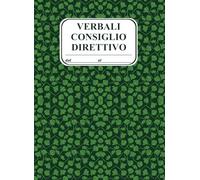 Verbali Consiglio Direttivo: Pagine numerate | Indice di riepilogo | Formato A4 21.59x29.69 cm| Registro verbali di assemblea soci per Associazioni ... cooperative, enti, Liberi professionisti