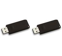 Verbatim 16 Go USB Slider Drive I Clé USB 2.0 I pour Ordinateur Portable ultrabook Ordinateur Portable TV autoradio I Clé USB avec système de Bouton Poussoir I Noir (Lot de 2)