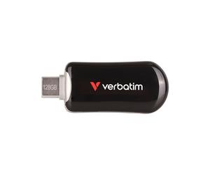 Verbatim 30225 - Lecteur USB Flash 128Go USB Type-C 3.2 Gen 1 - Lecture 100Mo/s, Ecriture 25Mo/s - Compatible Windows, macOS - Noir, 8.5g