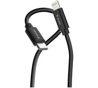 Verbatim Essentials Pack de 2 Câbles USB-C vers Lightning de 1m, câble de recharge rapide jusqu’à 27W avec Power Delivery 3.0, câble de charge USB-C, 1 câble Noir et 1 câble Blanc