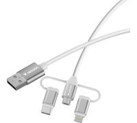 Verbatim 32394 câble USB USB 2.0 1 m USB A 2 x USB C/Micro USB-B/Lightning 0,48 Gbit/s 18 W Blanc