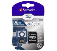 Verbatim 32GB Pro 600X microSDHC Memory Card with Adapter, UHS-I U3 Class 10, 47041