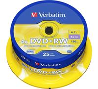 Verbatim DVD+RW Matt Silver 4,7 Go 25 pièce(s)