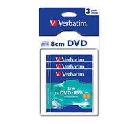Verbatim - 43593 - DVD-RW 8 cm - Serl - 2X - 30 min - Scratch guard/Hard coated - 1,46 Go - Blister Pack de 3