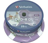 Verbatim - 43667 - DVD+R Double Layer - 8X - Printable Surface - 8,5 Go - Spindle de 25