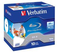 Verbatim 43713 1x10 Verbatim BD-R Blu-Ray 25GB 6x Speed, printable, Jewel Case