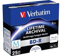 M-Disc - 5 x BD-R - 25 Go 4x - surface imprimable par jet d'encre - boîtier CD