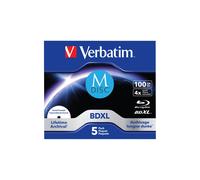 Verbatim 43834 - Disque Blu-Ray BDXL 100 Go Imprimable - Pack de 5 unités - Conditionnement Boîtier Jewel Case