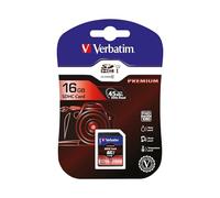 Verbatim Carte mémoire SDHC 43962 U1 Classe 10 16 Go - Full HD - protection d'écriture - noire