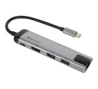 Verbatim 49141 hub & concentrateur USB 3.2 Gen 1 (3.1 Gen 1) Type-C 1000 Mbit/s Noir, Argent, Hub USB