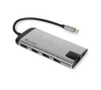 Verbatim 49142 station d'accueil USB 3.2 Gen 1 (3.1 Gen 1) Type-C Noir, Argent