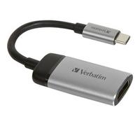Verbatim 49143 câble vidéo et adaptateur 0,1 m USB Type-C HDMI Noir, Argent