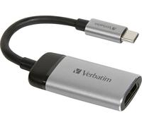 Verbatim 49143 câble vidéo et adaptateur 0,1 m USB Type-C HDMI Noir, Argent