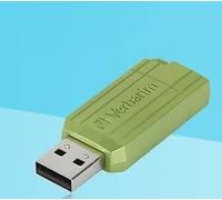 Verbatim USB DRIVE 2.0 PINSTRIPE Clé USB 128 GB Eucalyptus, vert 49462 USB 2.0