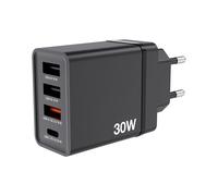 Verbatim 49700 Chargeur Secteur Universel Noir, 30W, 2x USB 2.0, 1x USB-C, Charge Rapide Power Delivery/Quick Charge 3.0, Protections Multiples
