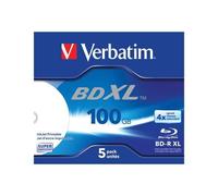 Verbatim BD-R XL 100 Go* 4x Wide Inkjet Printable Boîtier avec lot de 5