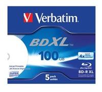 Verbatim - 5 x BD-R XL - 100 Go 4x - surface imprimable par jet d'encre - boîtier CD G