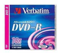 Verbatim DVD-R AZO 4,7 Go 16x Argent mat – 5 pièces, boîtier CD