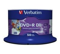 Verbatim - 50 x DVD+R DL - 8.5 Go 8x - surface imprimable par jet d'encre - spindle G