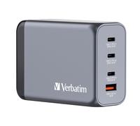 Verbatim - Adaptateur secteur - GaN - 240 Watt - 5 A - Power Delivery 3.1, QC 3.0, PD 3.0, PD/PPS - 4 connecteurs de sortie (3 x USB-C, USB type A)