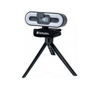 Verbatim Webcam avec Microphone et éclairage AWC-02, caméra Externe pour Ordinateur Portable ou PC, Full HD 1080p avec autofocus, idéale pour Les appels vidéo ou Le Streaming