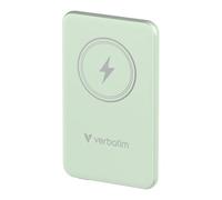 Verbatim Batterie Externe Magnétique Charge'n'Go 5000 mAh 15W PD 20W USB-C | Chargeur sans fil, compact et magnétique pour iPhone 17/16/15/14/13 Pro, Samsung Galaxy S25 / S25 Plus, iPad, Vert
