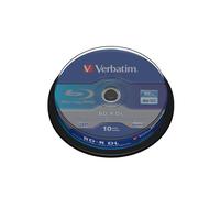 Verbatim BD-R 50 Go 6x - Lot de 10 disques vierges Blu-Ray - Longueur d'onde laser 405 nm - Référence 43746 - Conditionnement Fuseau