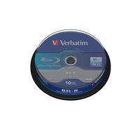 Verbatim BD-R SL 25GB 6x - Pack de 10 Disques - Longueur d'Onde 405nm - Capacité 25 Go par Disque - Conditionnement Fuseau