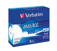 Verbatim BD-R XL 100 GB - Blu-ray Disc with 4x Write Speed, Printable, Jewel Case, 5-Pack
