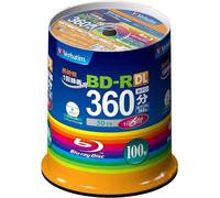 Verbatim Blank Blu-ray BD-R DL 50GB 1-6x Inkjet Printab100 Discs VBR260RP100SV1