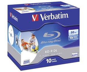 Verbatim Blu-ray 43736 BD-R Double Couche 50GB 6x avec boîtier - Pack de 10 disques