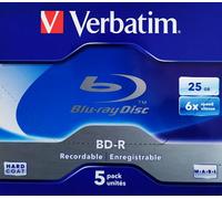 Verbatim Blu-Ray Vierges MABL BD-R SL 25GB Vitesse 6x Pack Boîtier Jewel x5