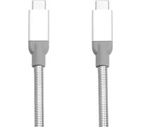 VERBATIM Câble USB-C vers USB-C argenté - câble de chargement android résistant - acier inoxydable flexible - 30 cm - smartphone - chargeur USB - chargeur de téléphone portable
