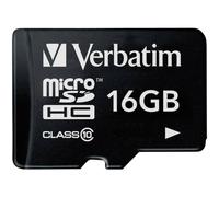 Verbatim Carte mémoire microSDHC Premium 16 Go Noire - Carte SD pour Capture vidéo en Full HD - résiste à l'eau & aux Chocs - Carte mémoire SD pour Appareil Photo Smartphone Tablette