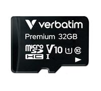 Verbatim Carte mémoire microSDHC Premium 32 Go noire avec adaptateur - pour capture vidéo full HD - résiste à l'eau & aux chocs - carte mémoire SD pour appareil photo smartphone tablette