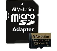 Verbatim Carte mémoire microSDXC Pro Plus 666X 512 Go avec Adaptateur, UHS-I V30 U3 Classe 10 avec 2 (70393)