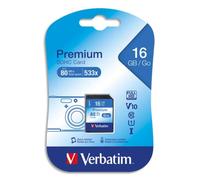 VERBATIM Carte SDHC 16Go Premium Class 10 43962