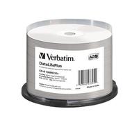 Verbatim CD-R 52x DataLifePlus 700Mo, imprimable, technologie AZO, pack 50 unités, diamètre 120mm, conditionnement fuseau